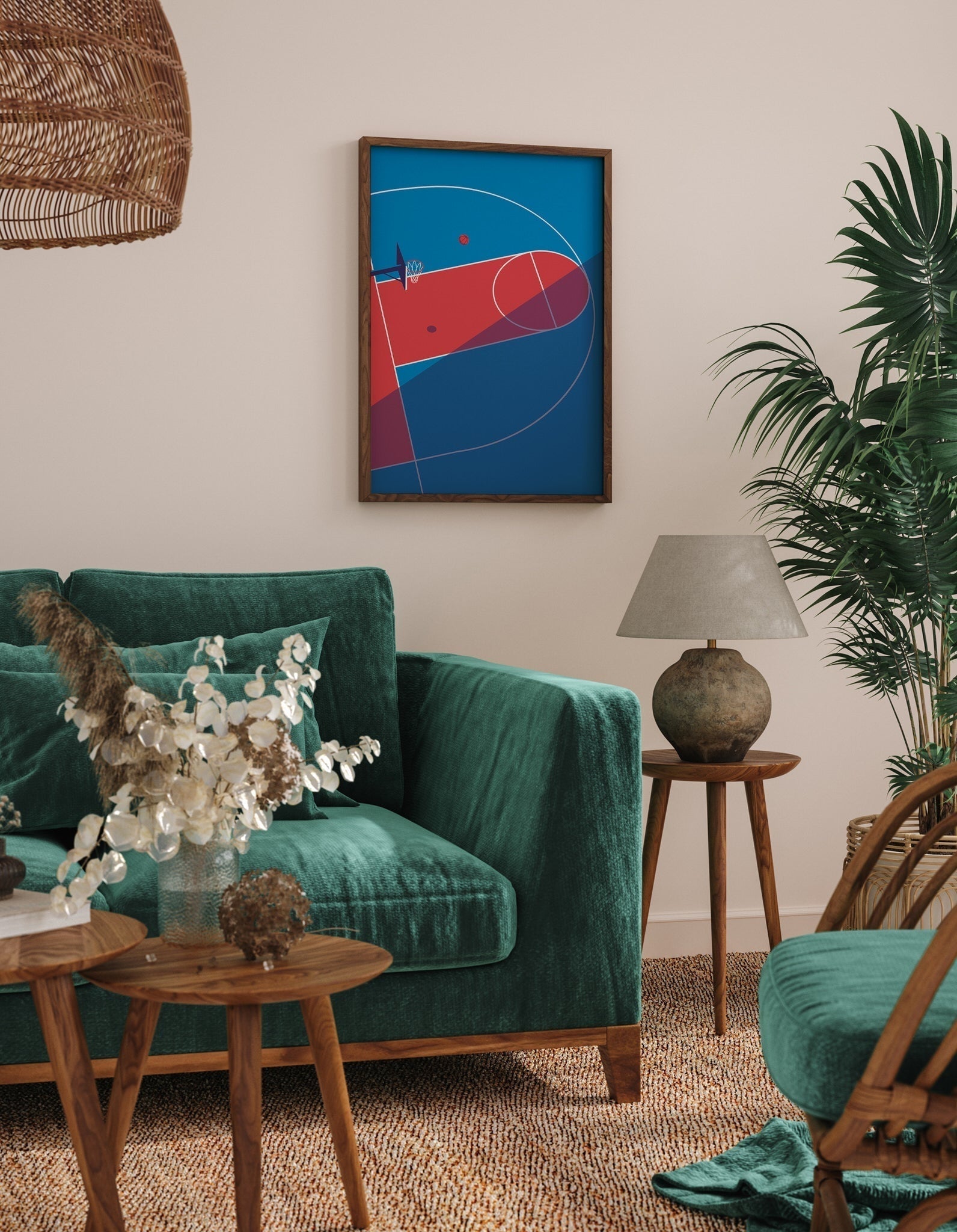 Basketball Court Illustration-psoter-wall_art-decor-The Poster Square